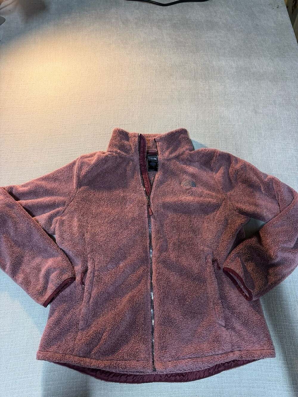 The North Face Osito Fleece Jacket Size L Burgundy Full Zip Women's